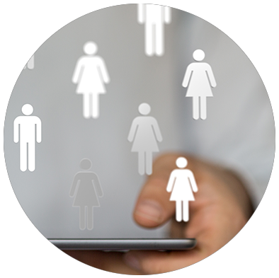 customer profile silhouetted icons