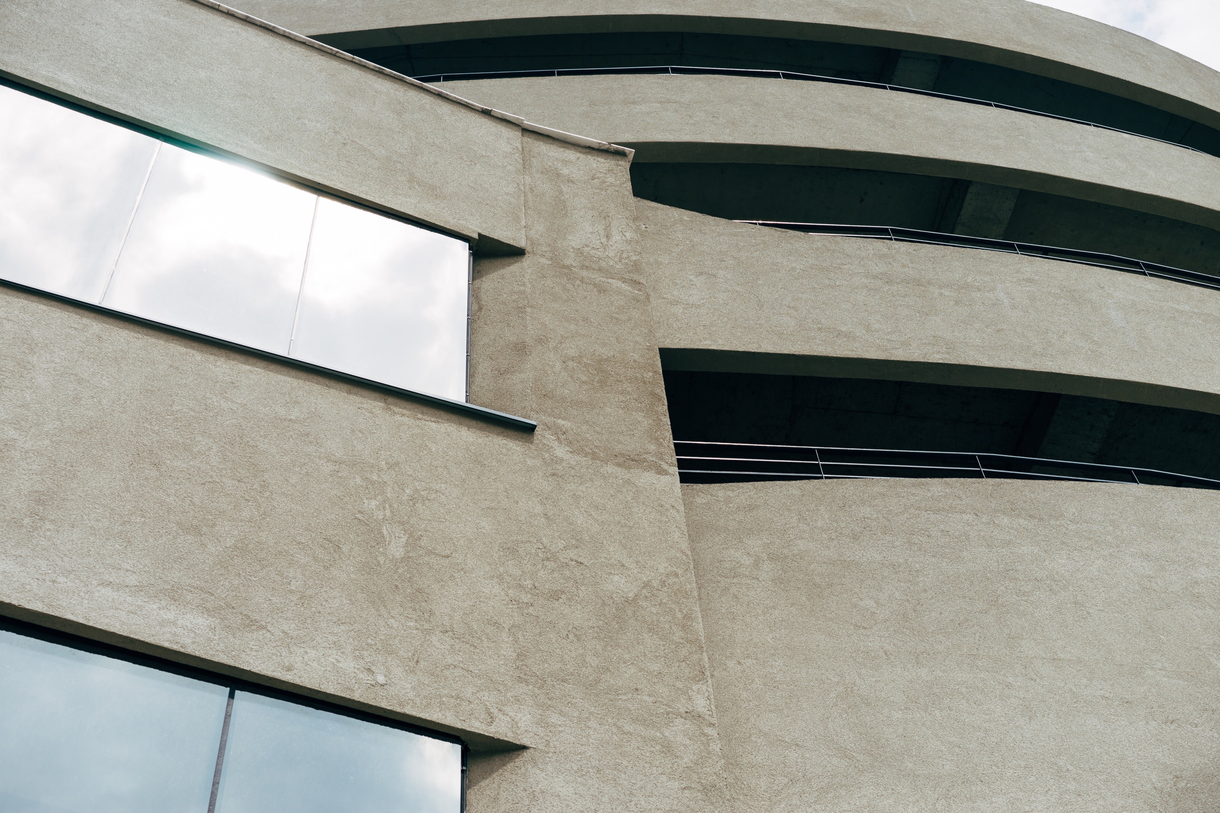 A photo of a brutalist building by Markus Winkler
