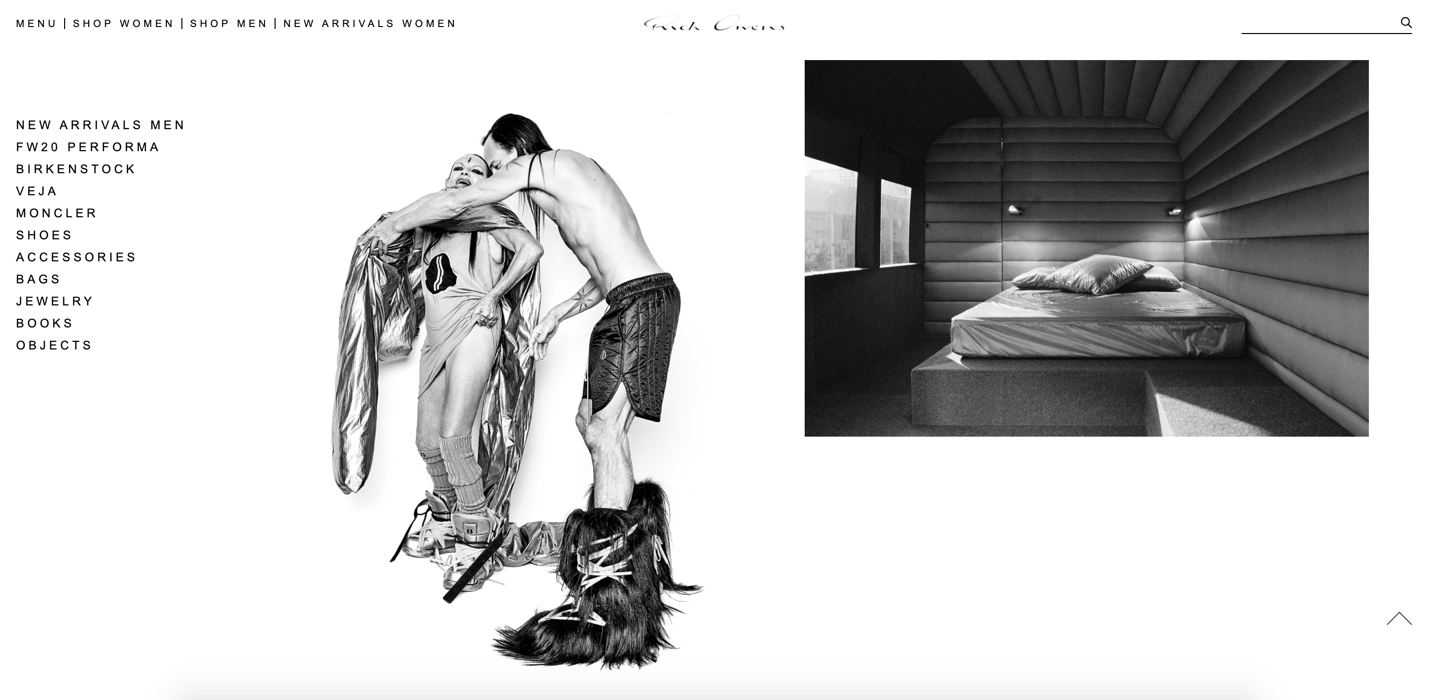 A screenshot of rickowens.com