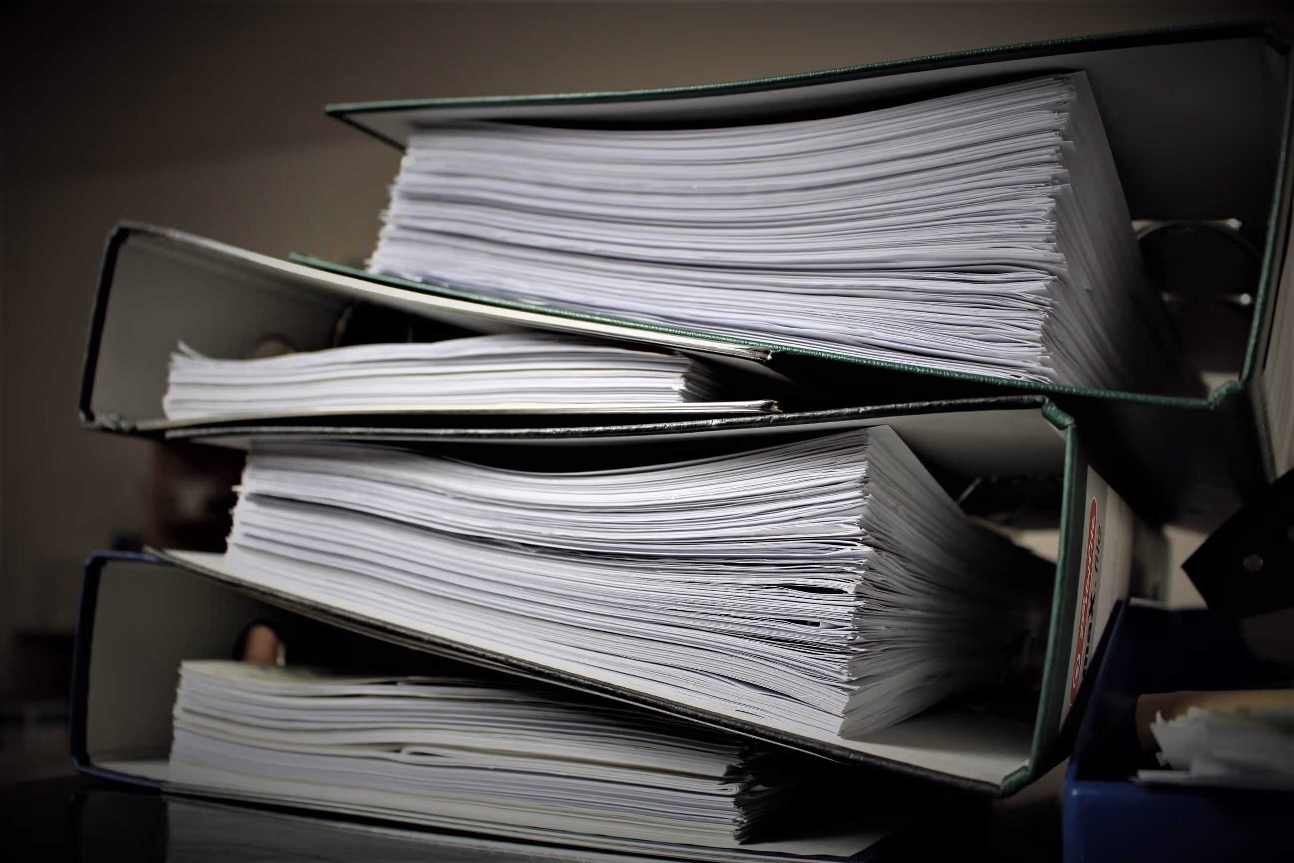Stack of thick binders