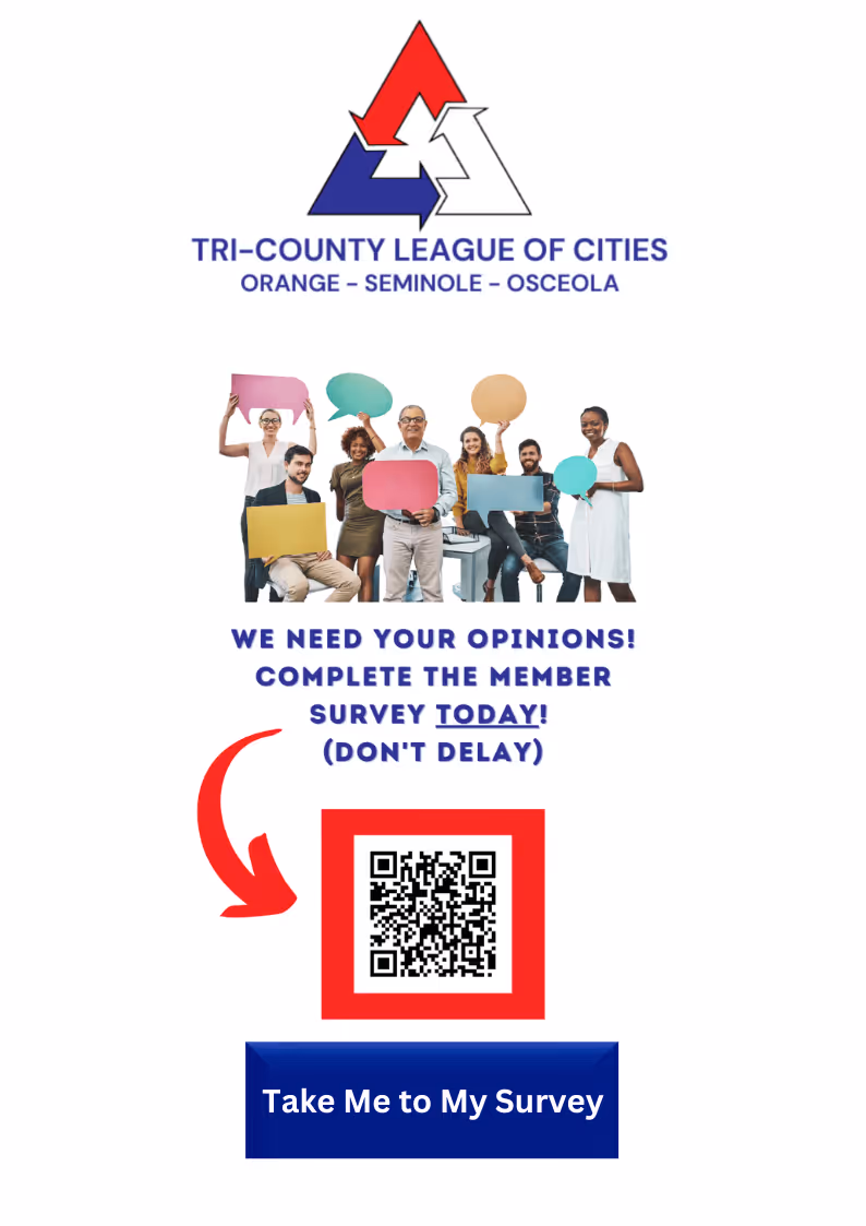 Member survey poster with QR code