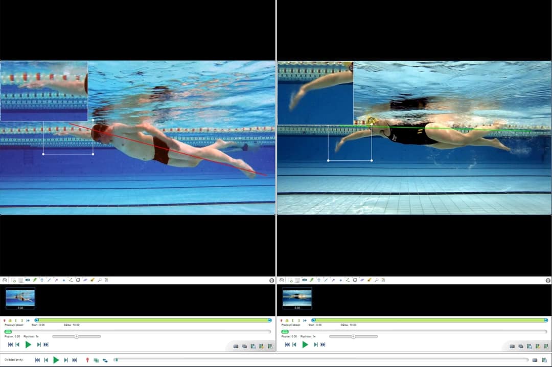 Vzorová plavecká videa pro ukázku