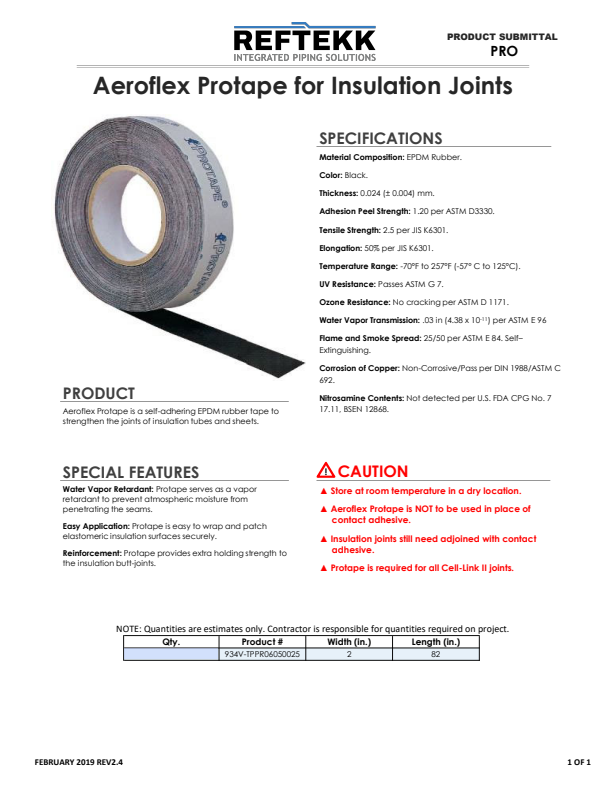 Aeroflex Insulation Protape