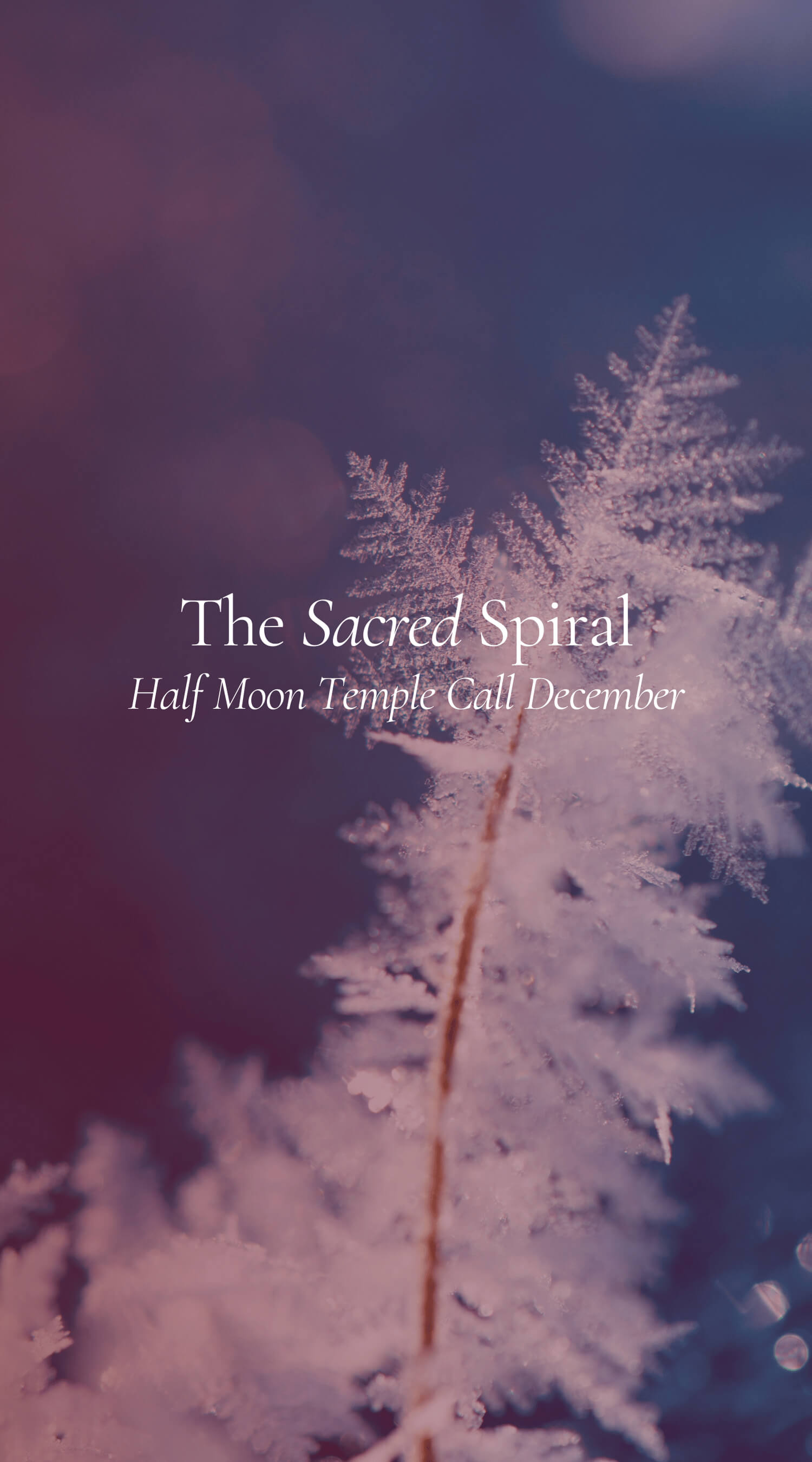 Sacred Spiral Half Moon Temple Call December