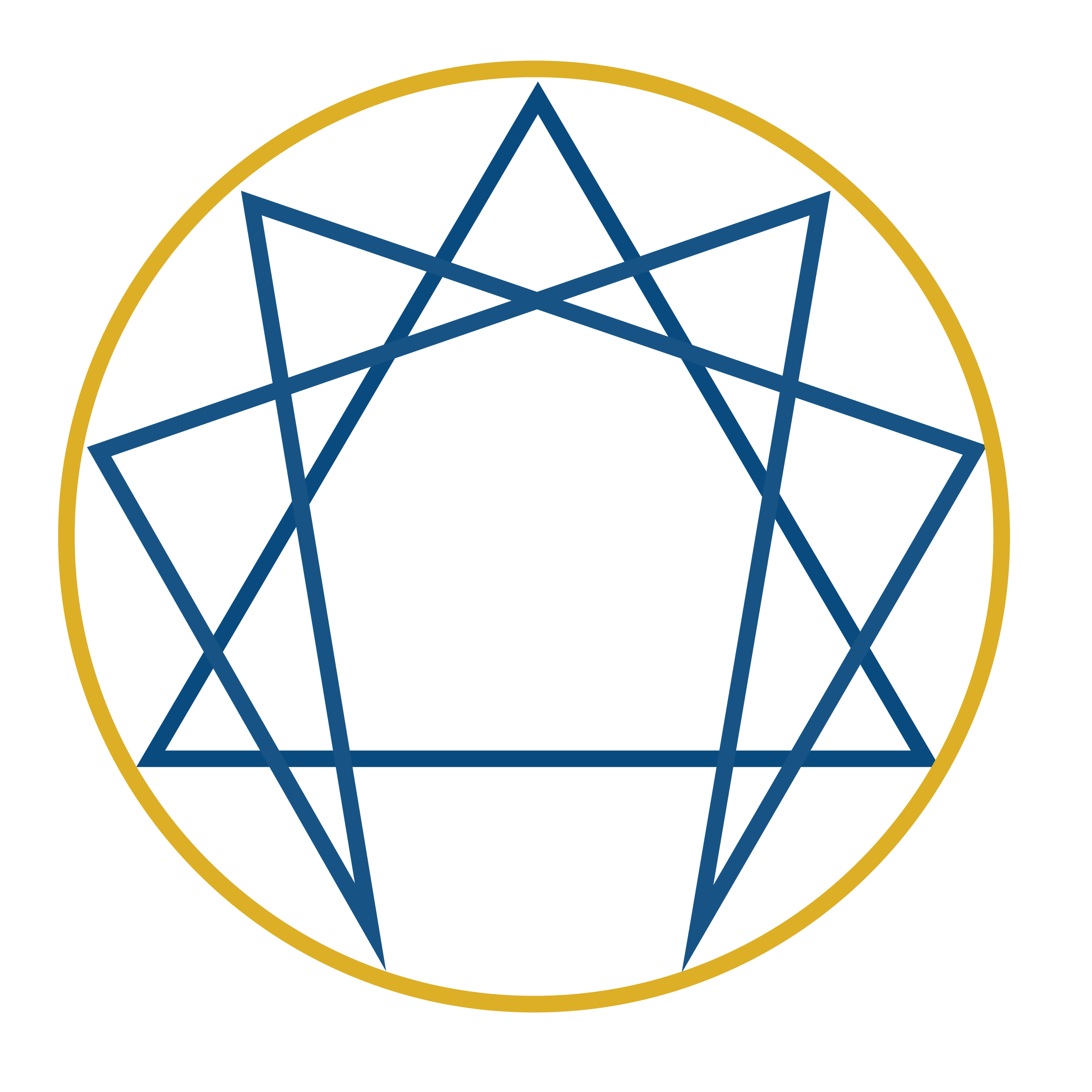 Enneagram: ennagon inside circle