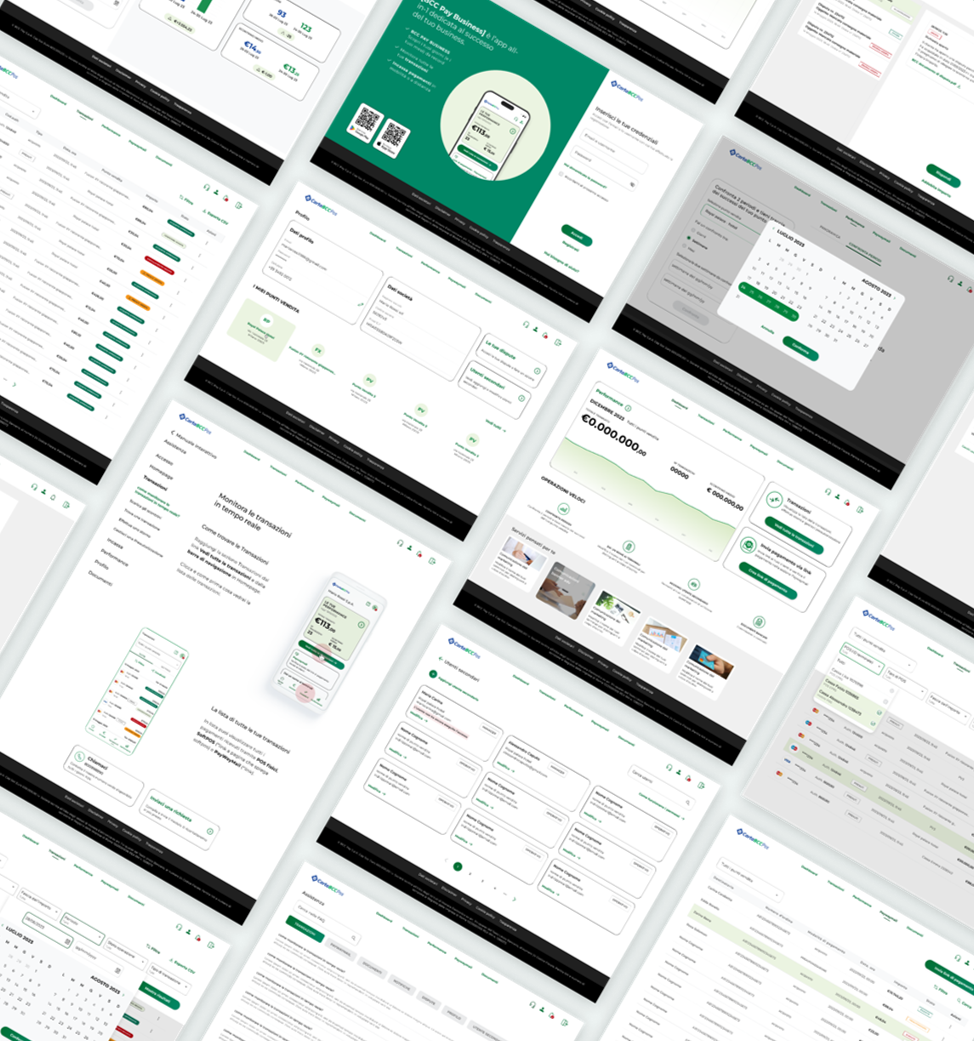 BCC POS Web Portal screens