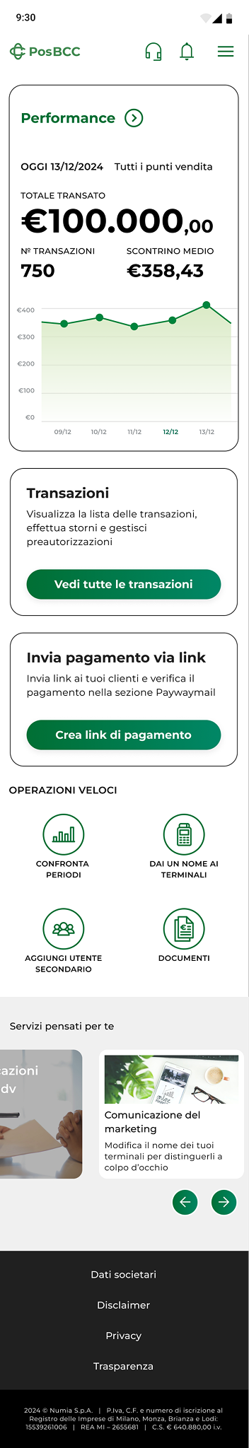 Mobile web portal screen 