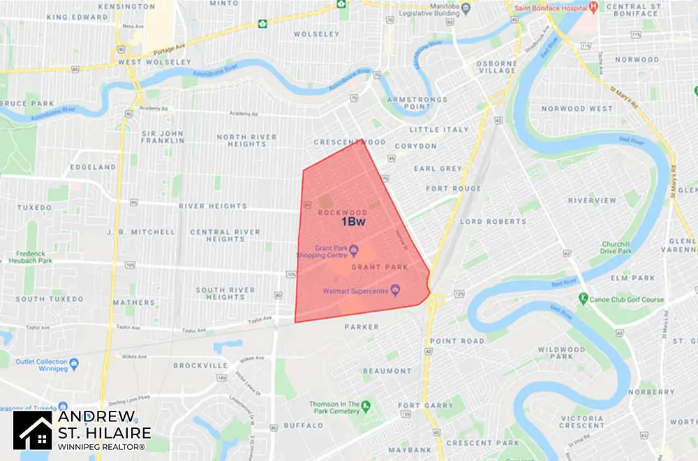 MLS® Map Winnipeg for 1Bw Area