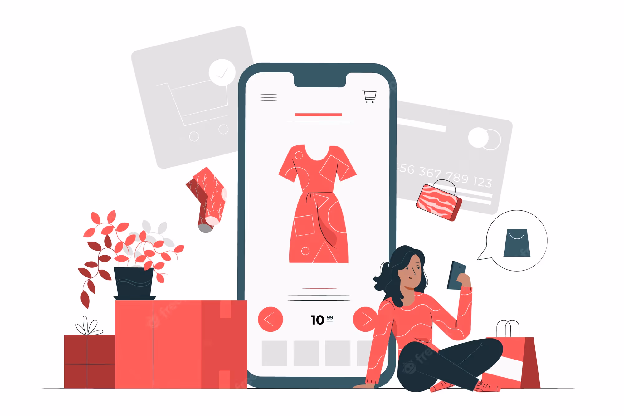 Online shopping vector image