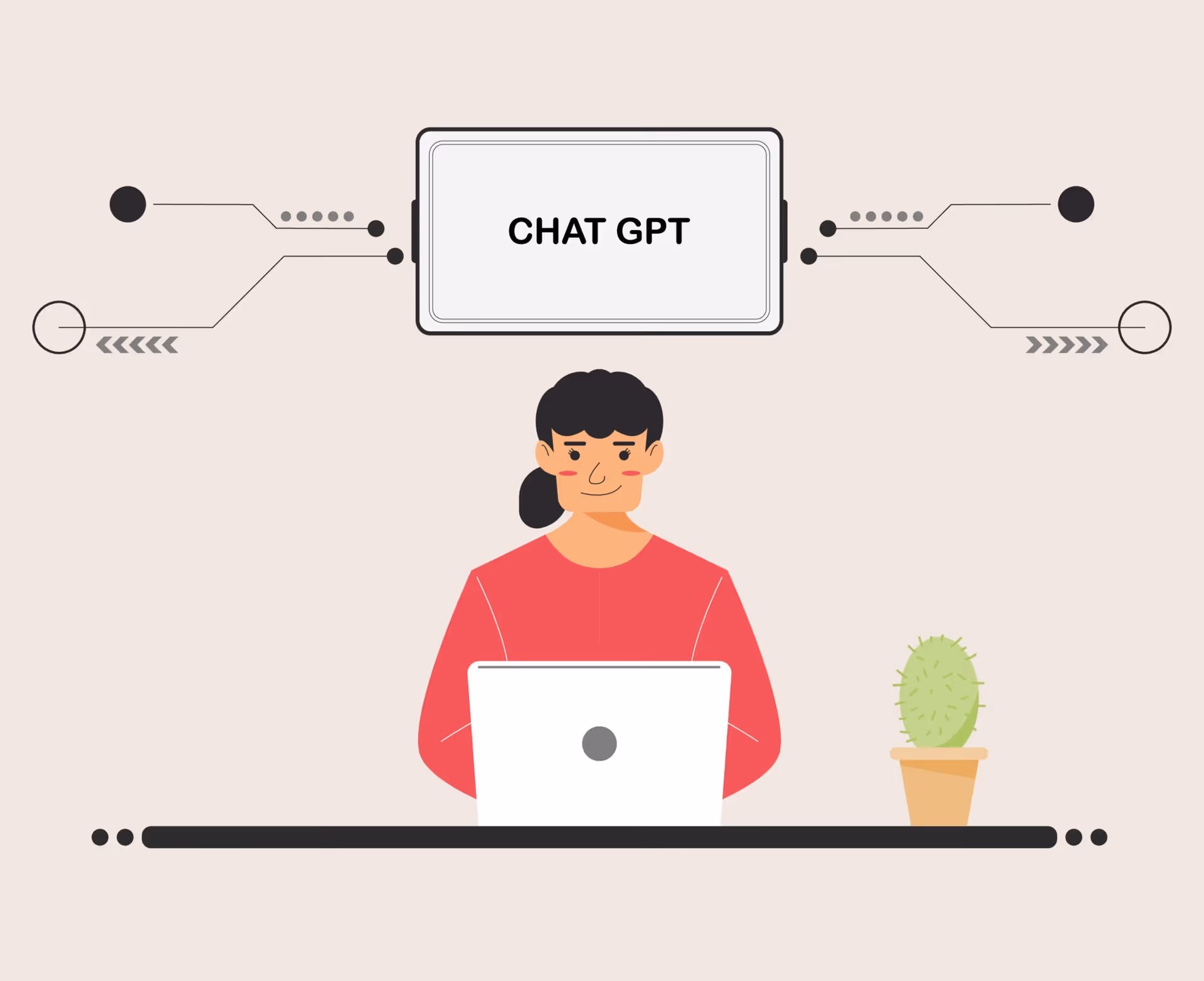 ChatGPT woman on laptop vector image