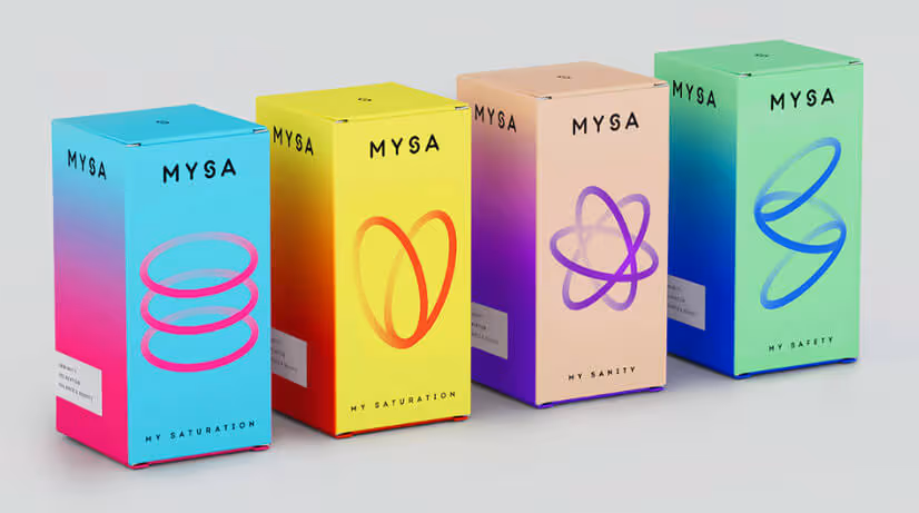 Boxes showing color transitions