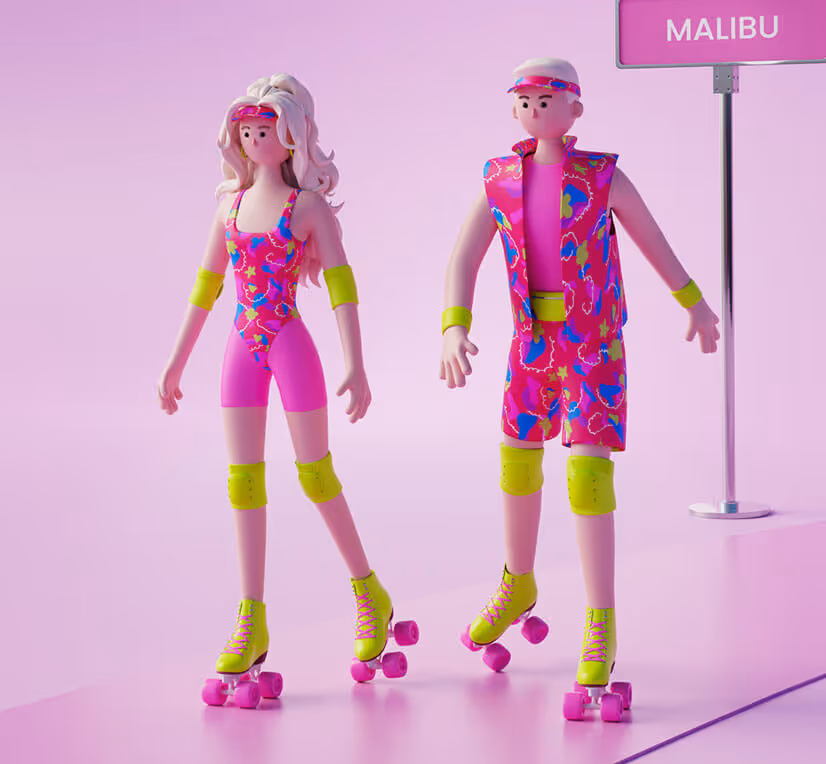 Barbie and Ken art