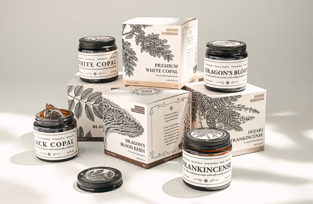 Beauty products with vintage minimalist design
