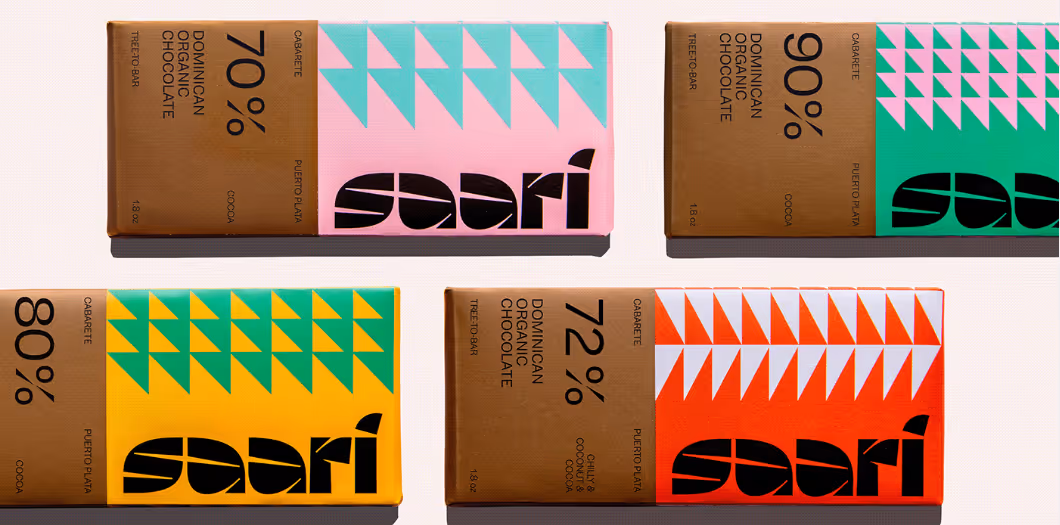 Chocolate bars with patterns on he wrapping