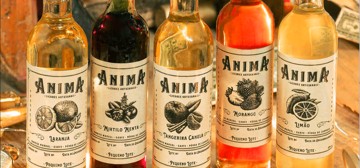 Bottles with vintage minimalist design