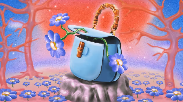 Surrealistic rendition of a Gucci handbag