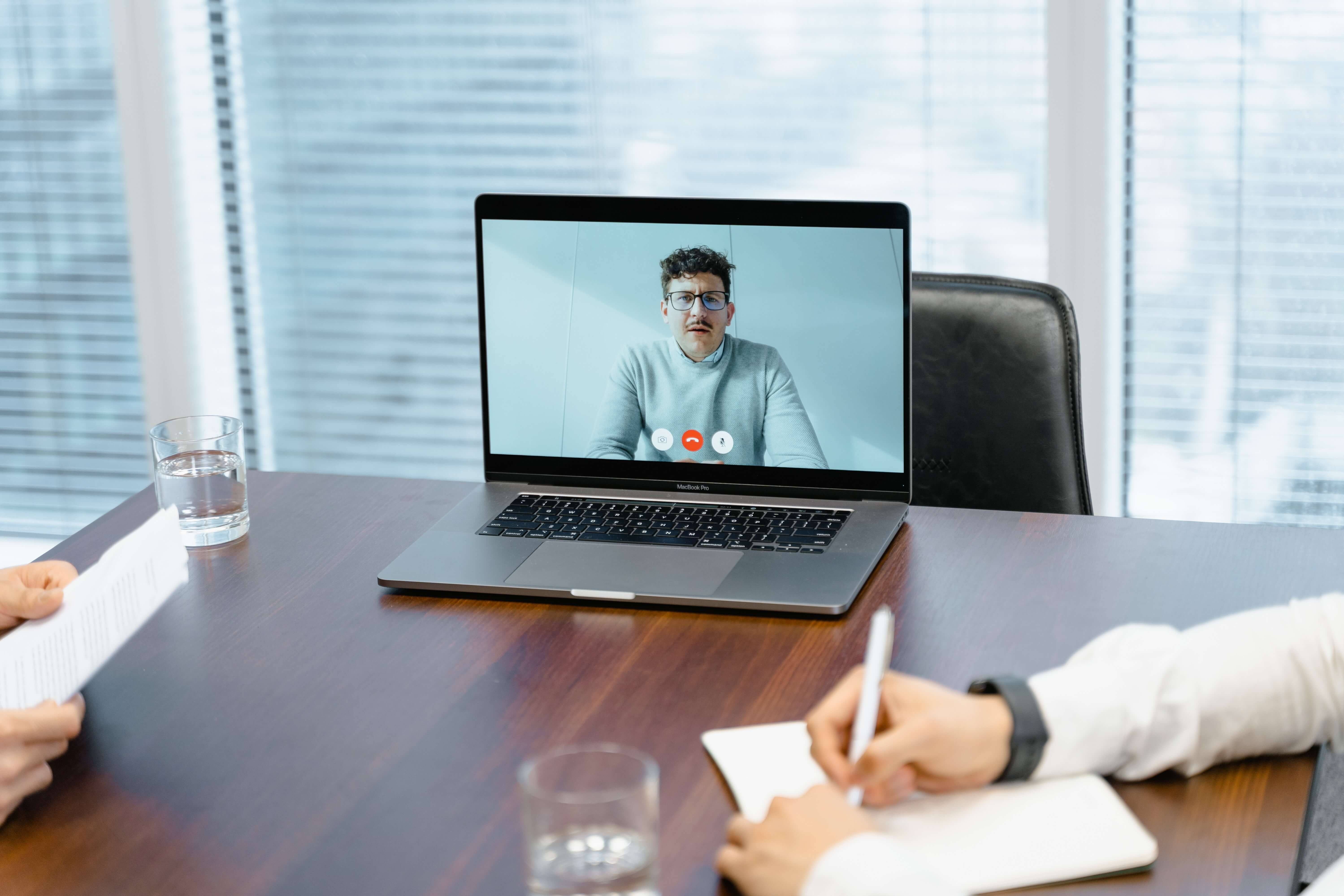 Man on a video-conference call