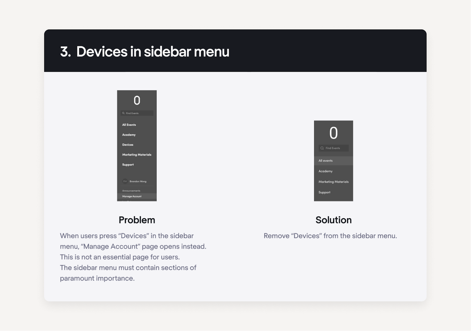 UX audit example