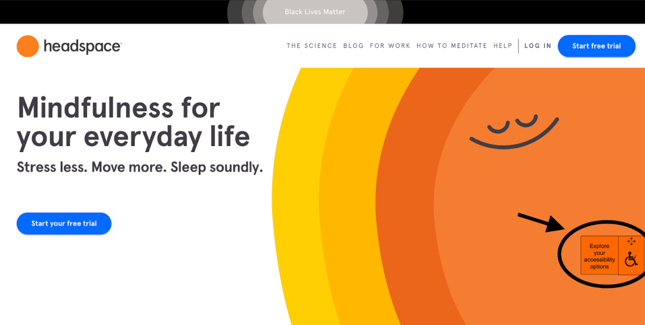 Headspace UI screenshot