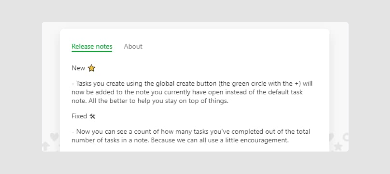 Evernote release notes 