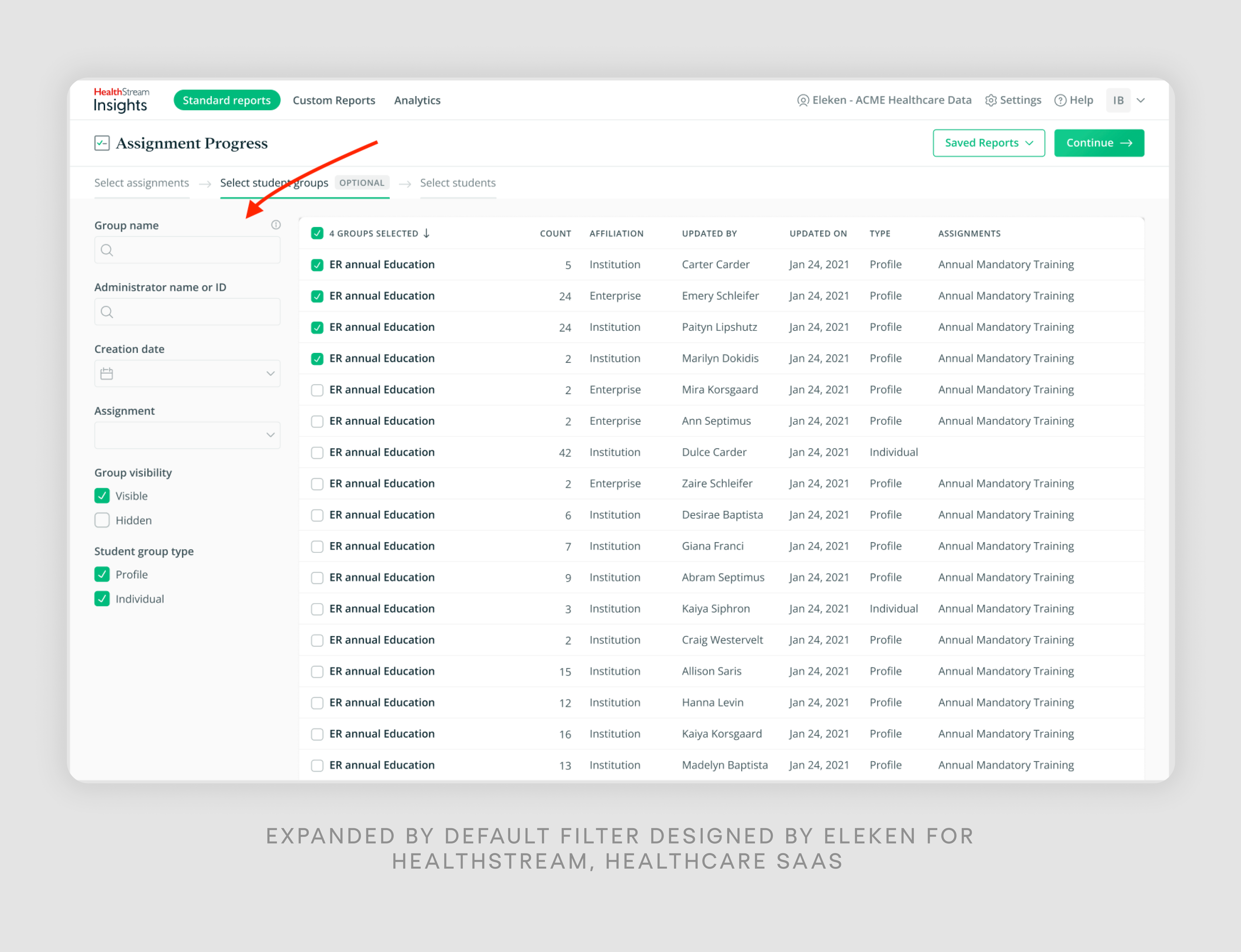 filters X and UI examples