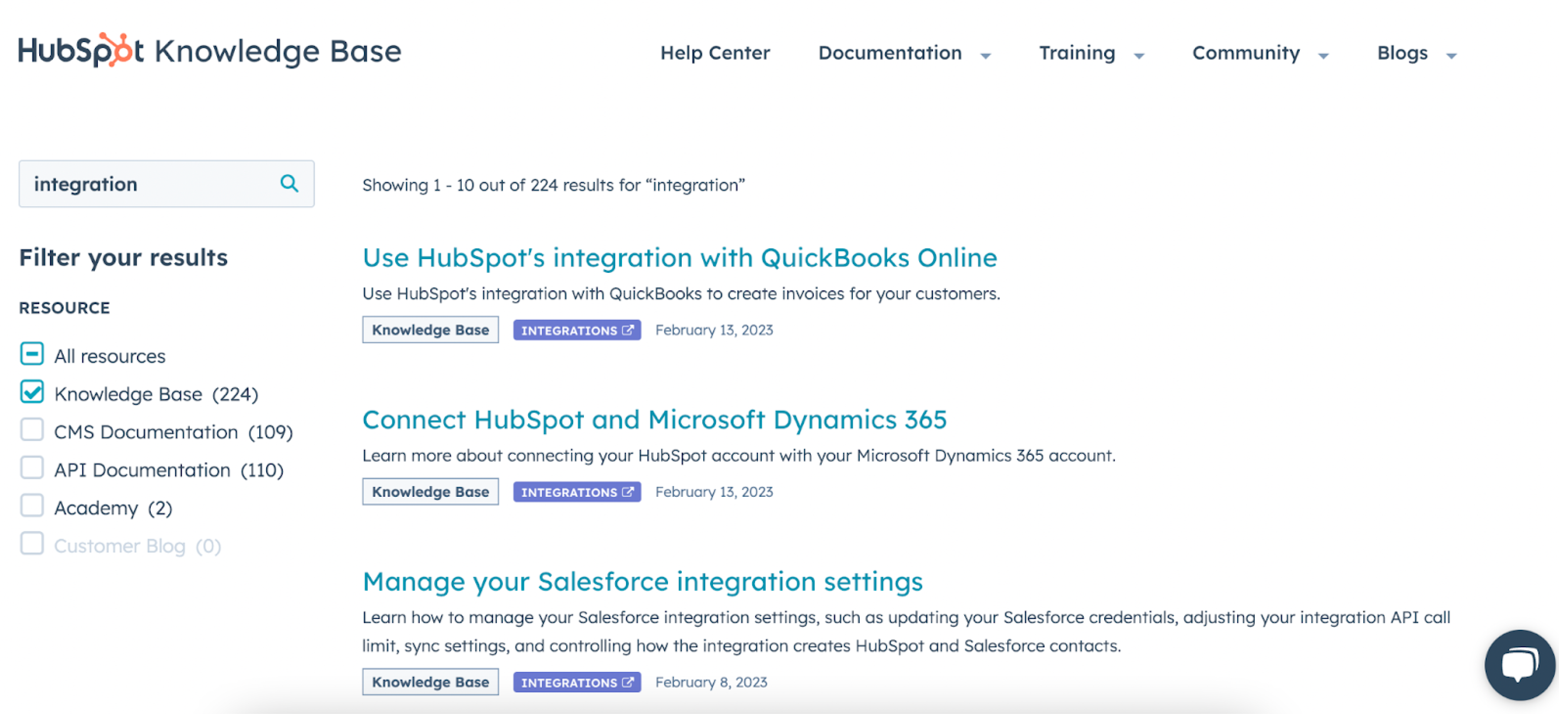 HubSpot uses Knowledge Base to educate its customers on how to use their integrations