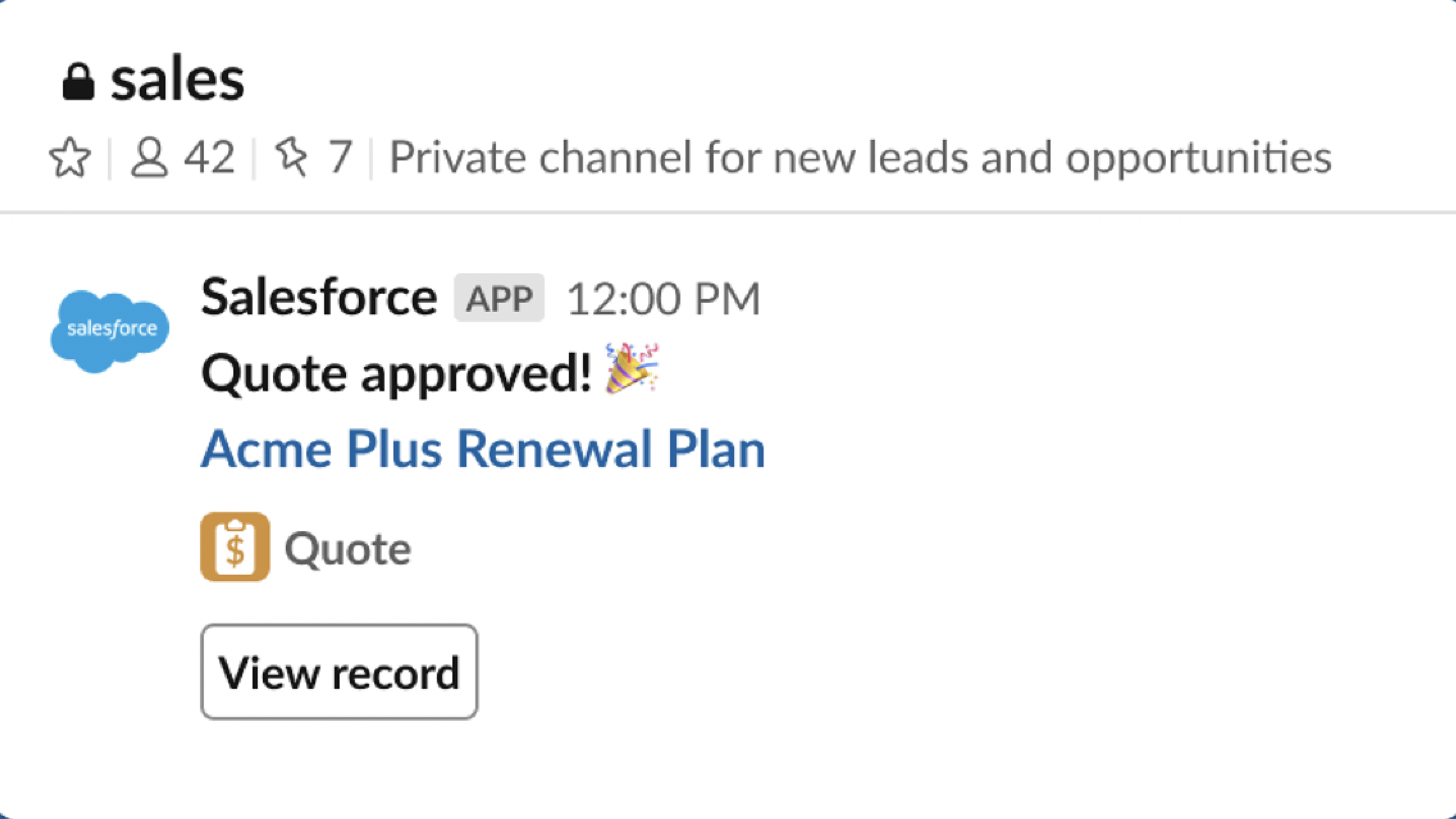 Salesforce-Slack integration example