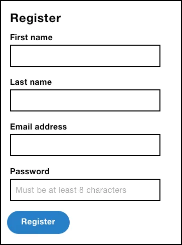 Registration form example