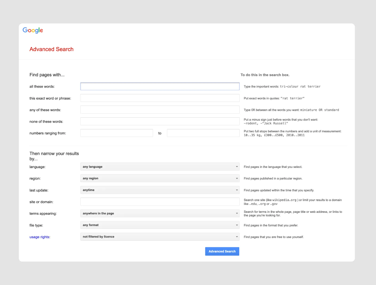 search form design