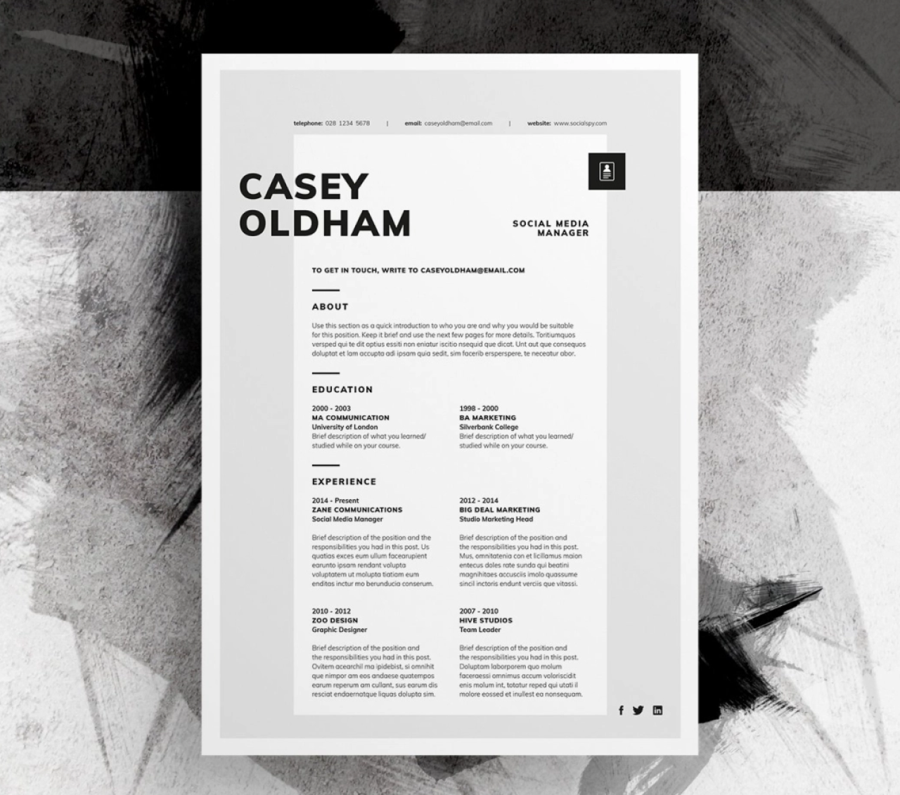 cool example of design resume