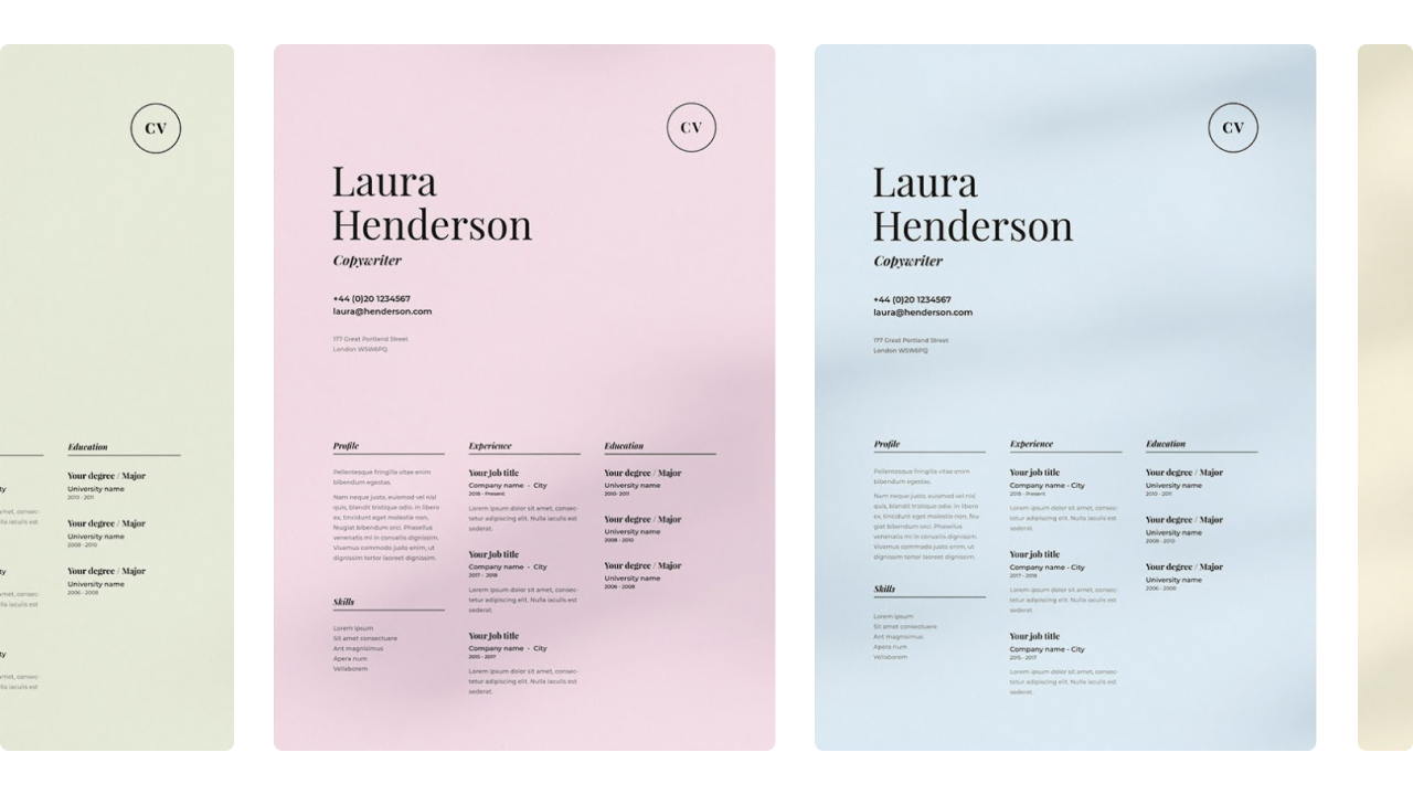 nice use of color in design resume