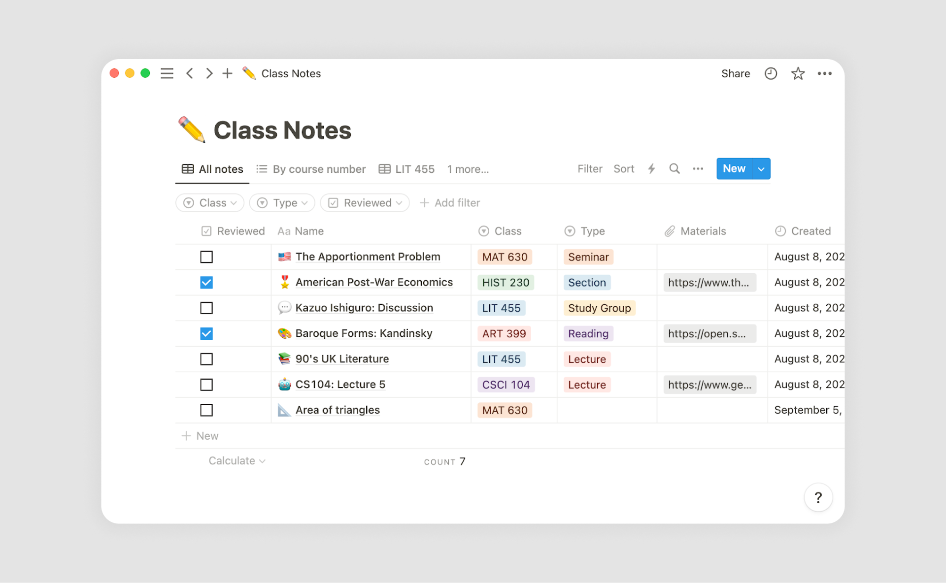 Fully customizable lists in Notion 