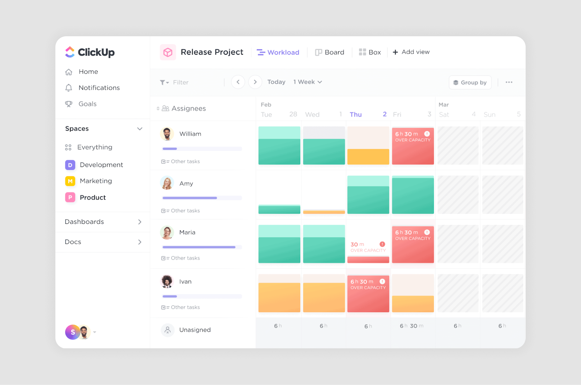 A screenshot of a project management tool interface displaying customizable list views