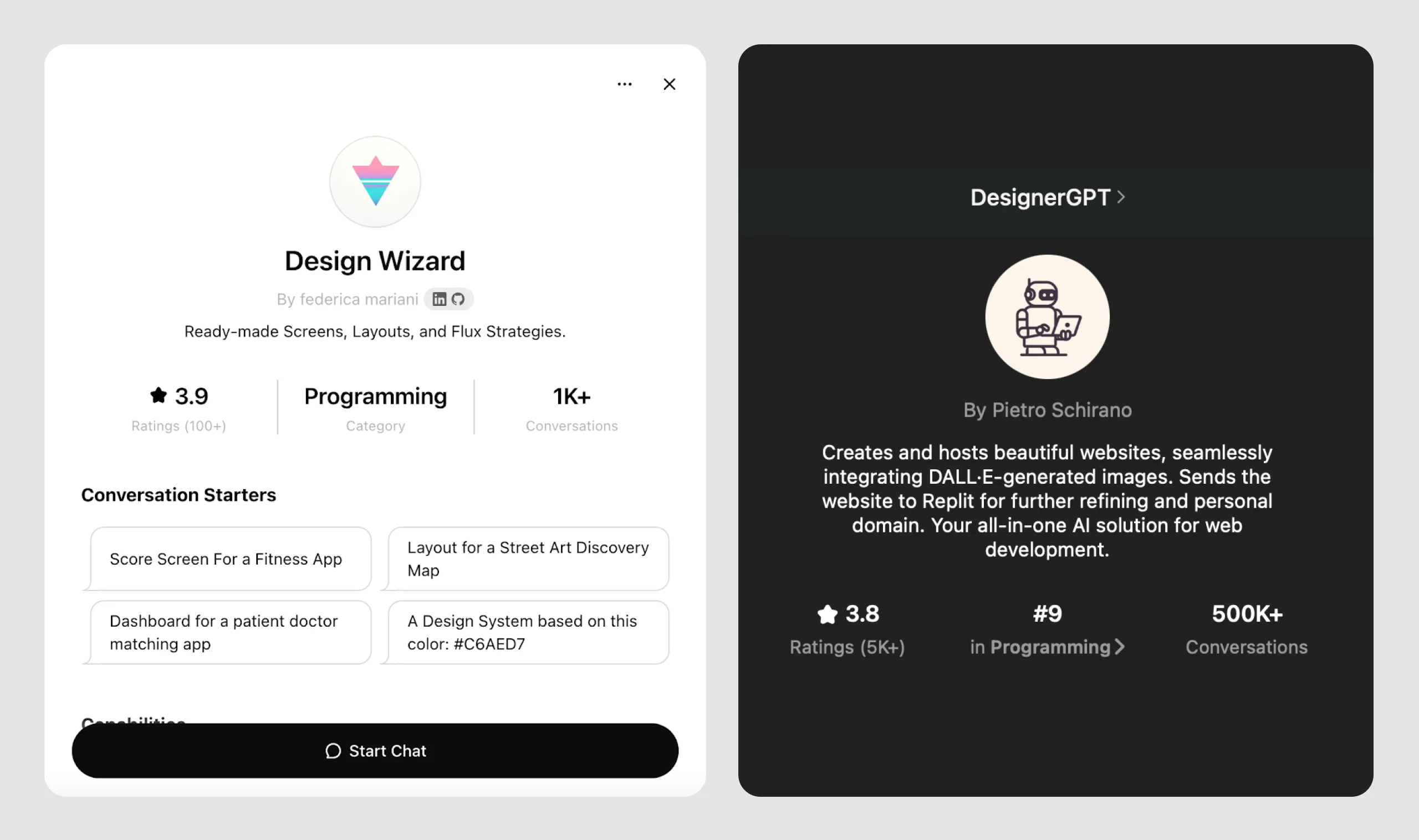 example of a custom GPT Design Wizard for AI and product design