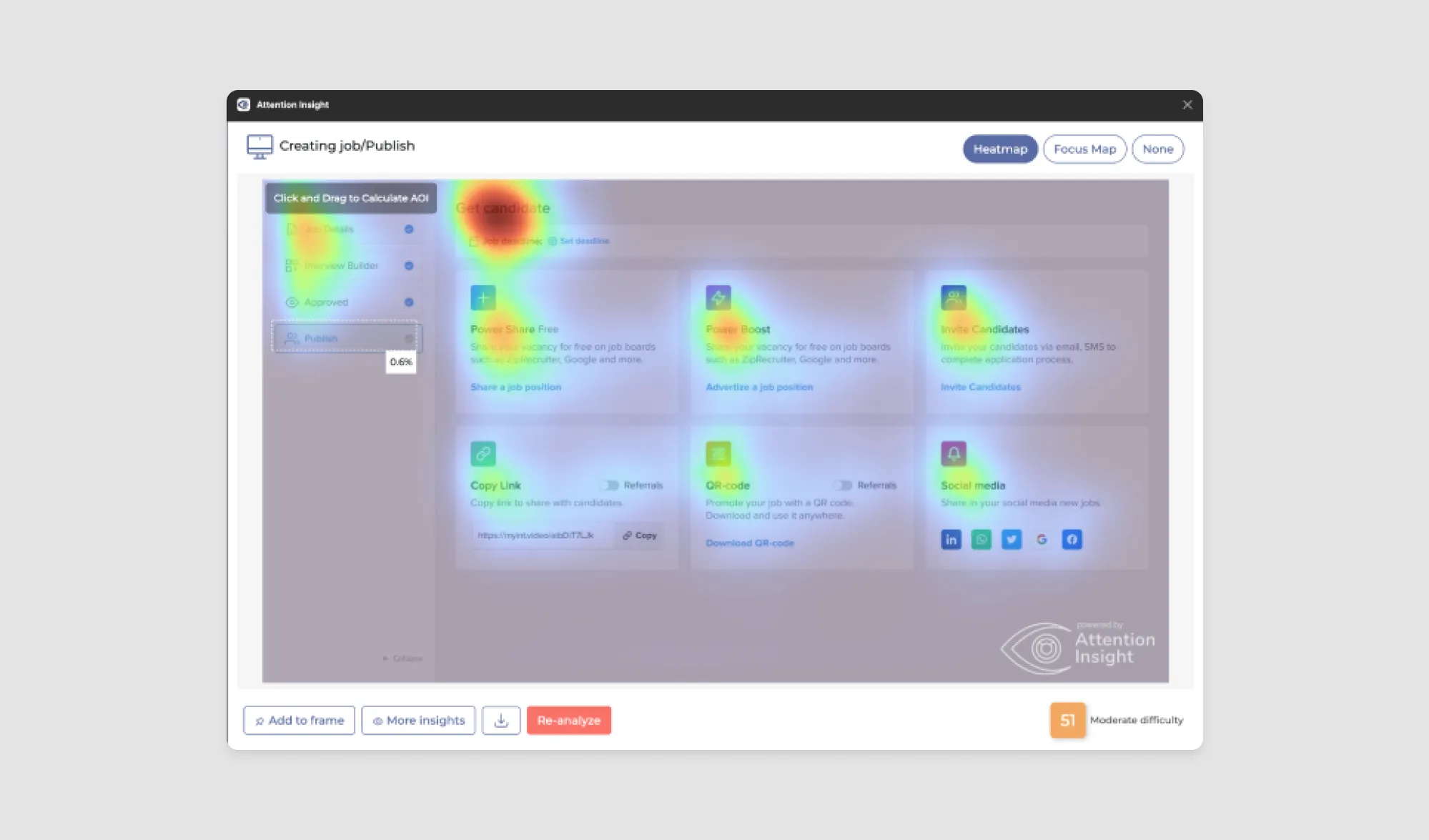 Conducting accessibility audit with AI during UX research, Attention insight example