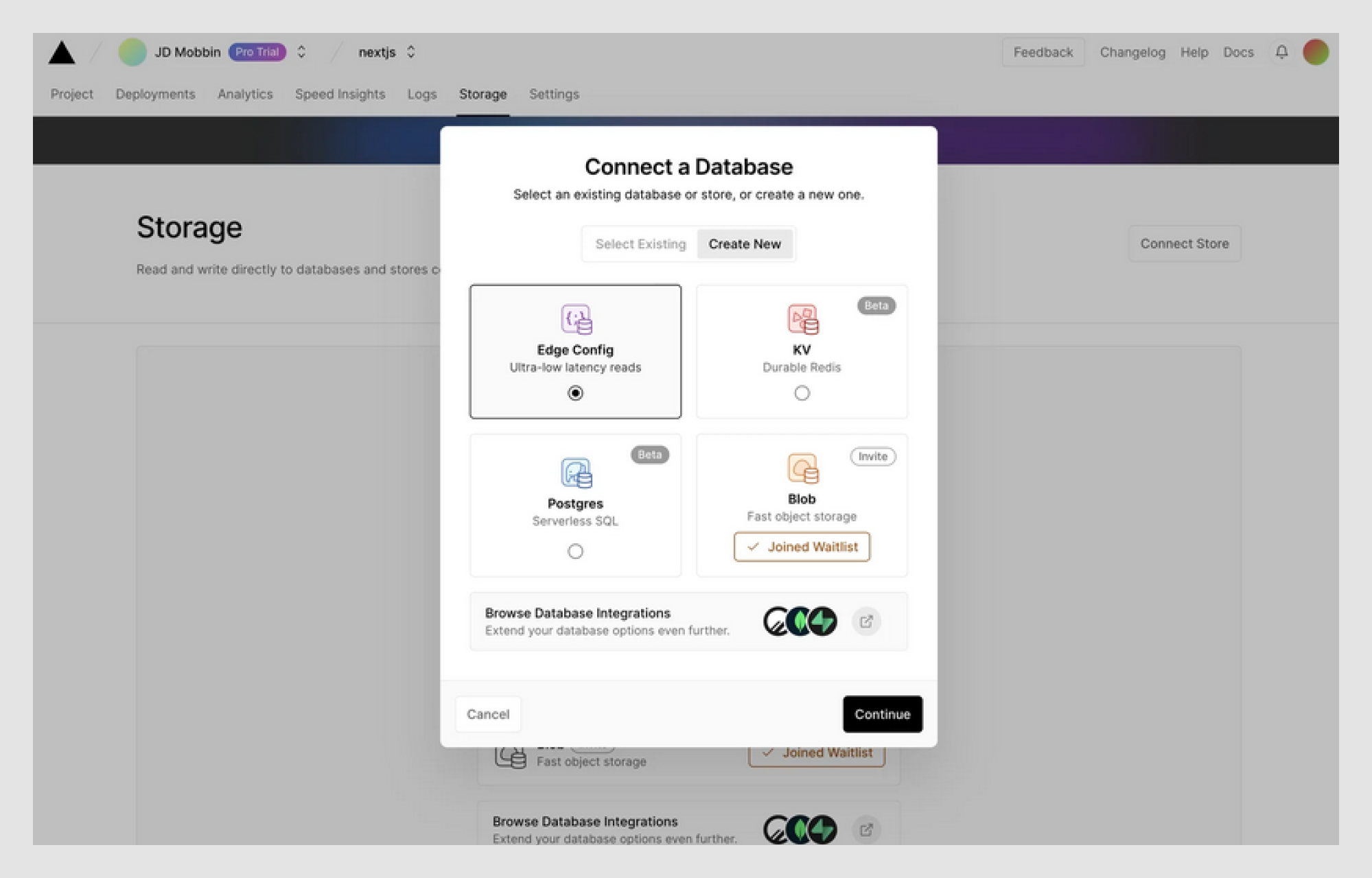 Radio buttons with icons and brief descriptions