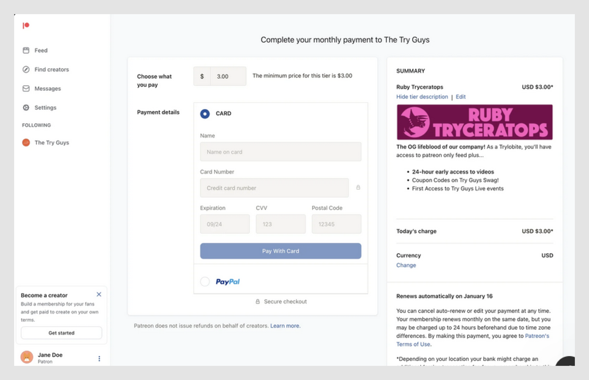 Payment method selection