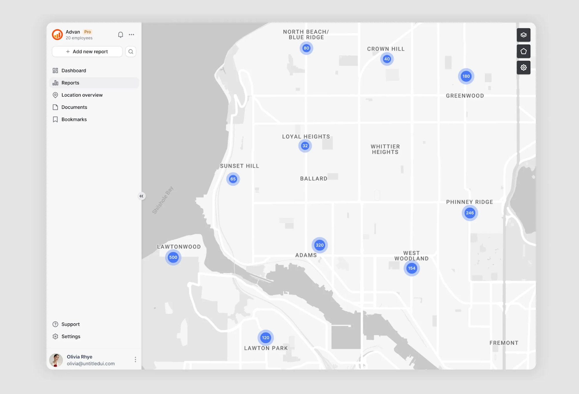 Grouping objects by location