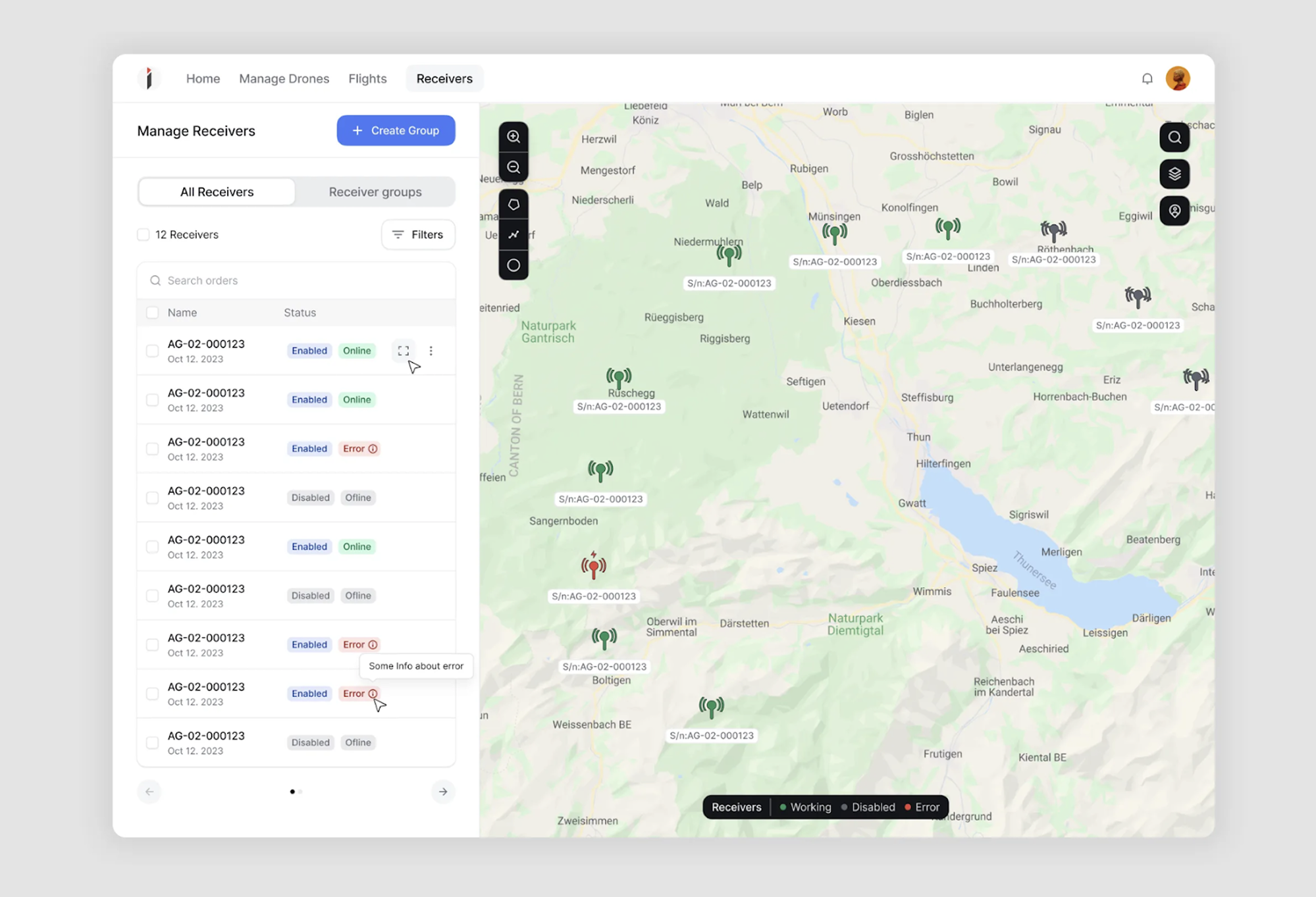 Status update in maps
