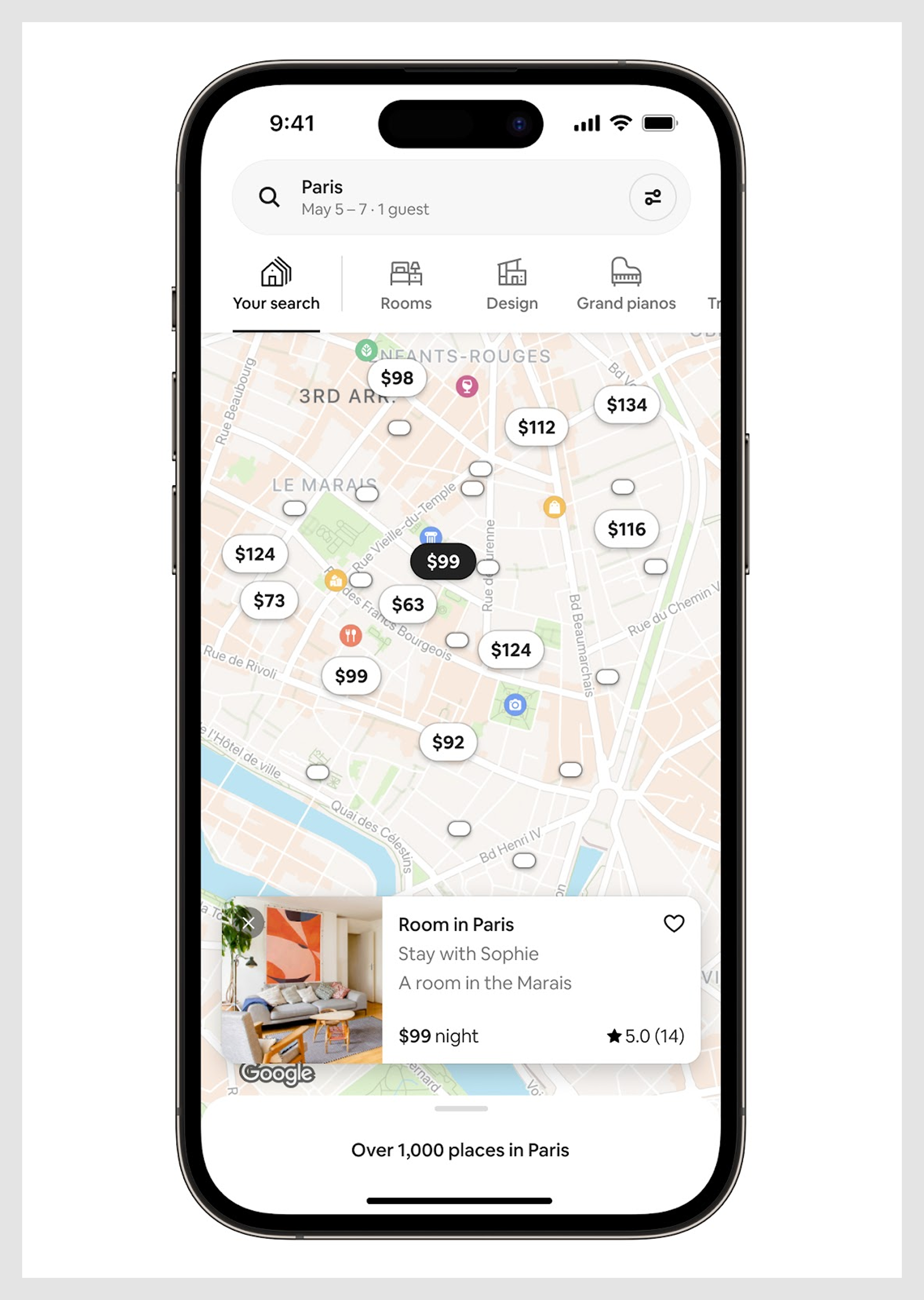 Map UI on mobile