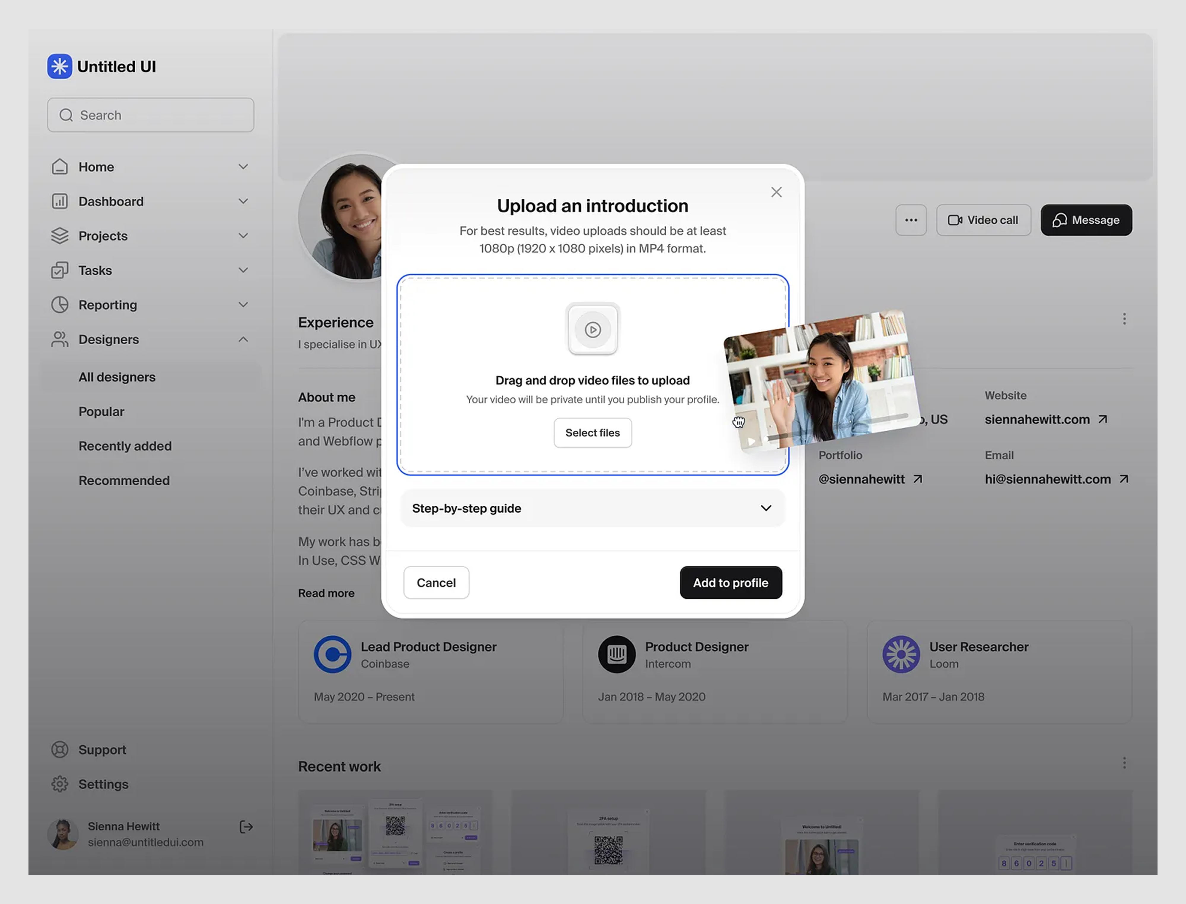 Drag and drop upload function