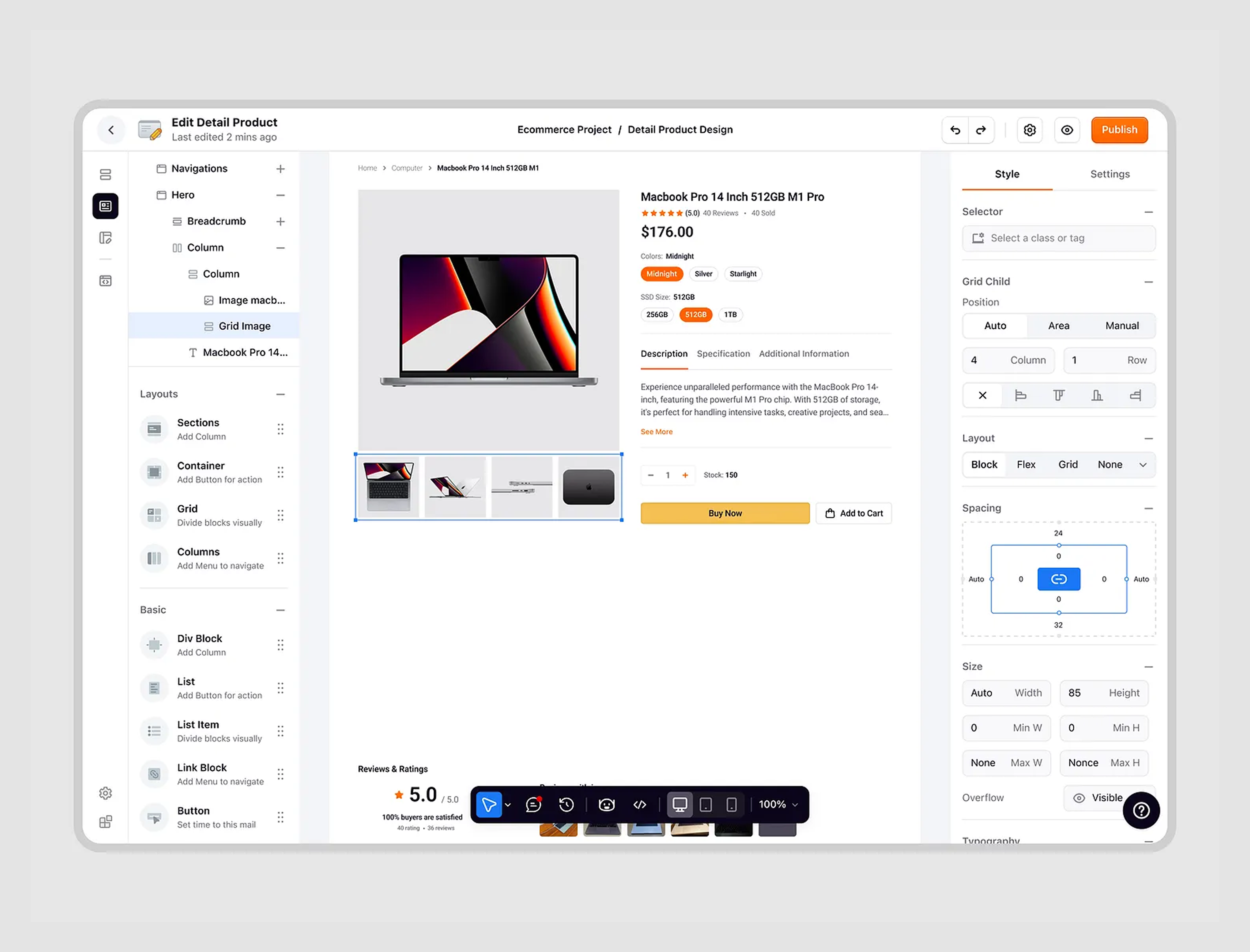 Drag and drop interface example