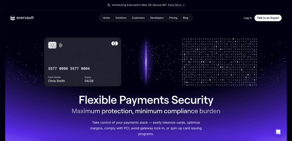 good B2B website by Evervault 