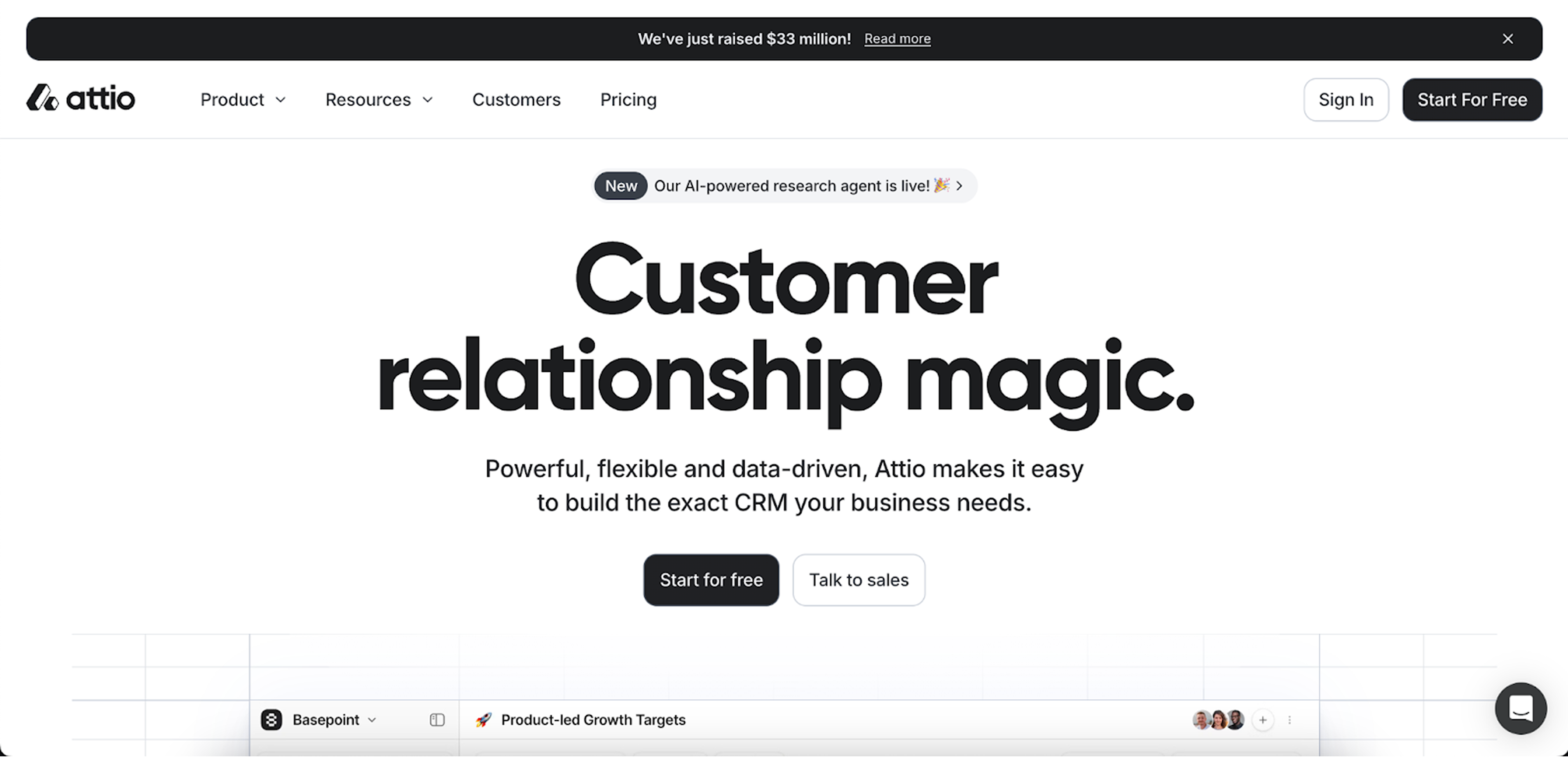 Attio SaaS site