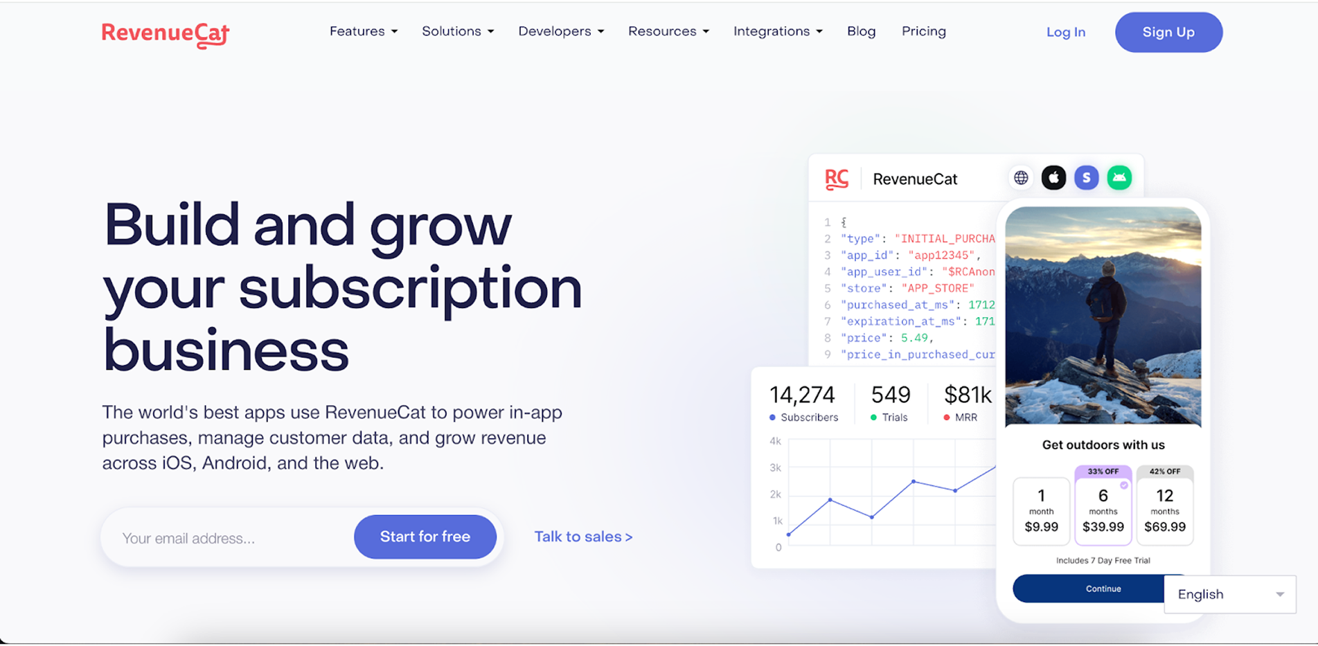 Revenuecat B2B website example