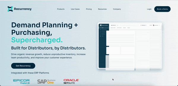 Recurrency SaaS website example