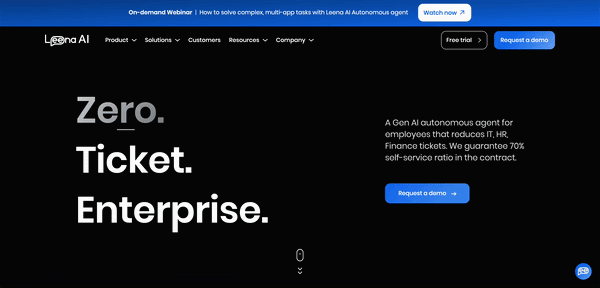 Leena AI website design example