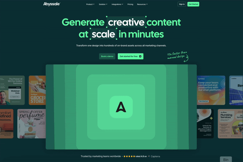 Abyssale B2B website