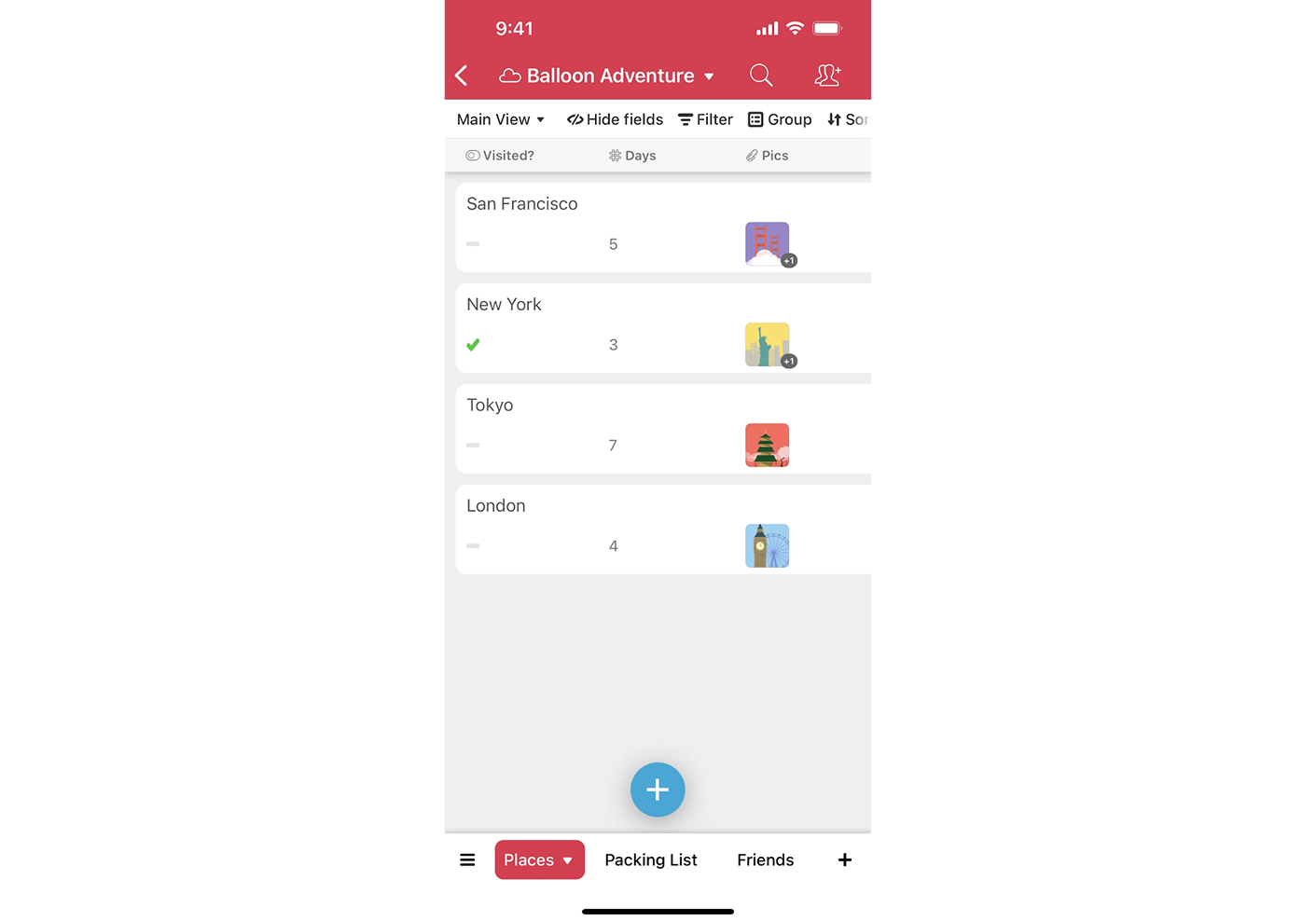 mobile table ux