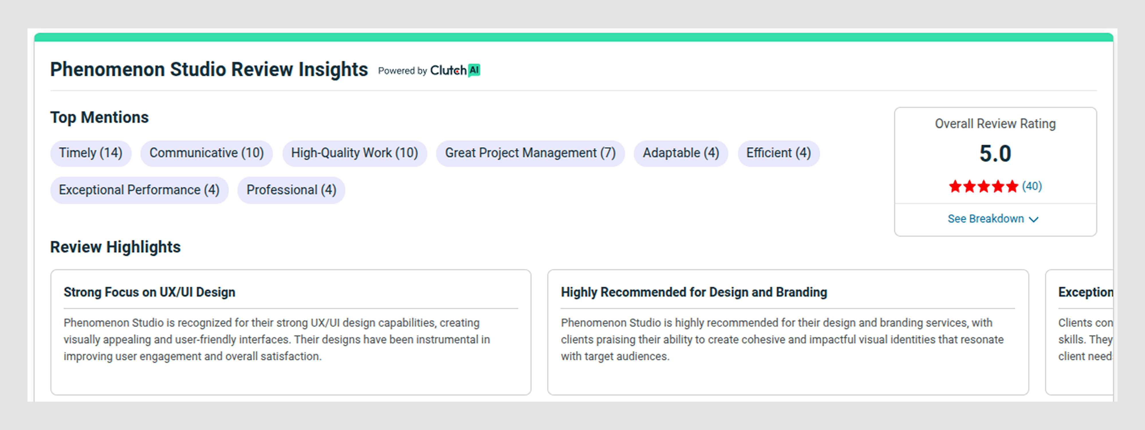 Clutch review insights